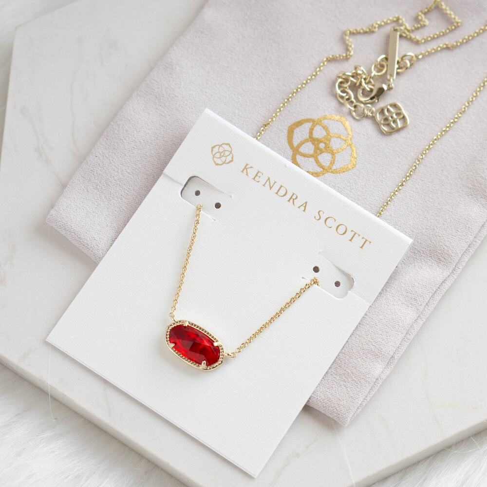 Kendra Scott Elisa Gold Pendant Necklace in Berry Glass - Picture 3 of 4